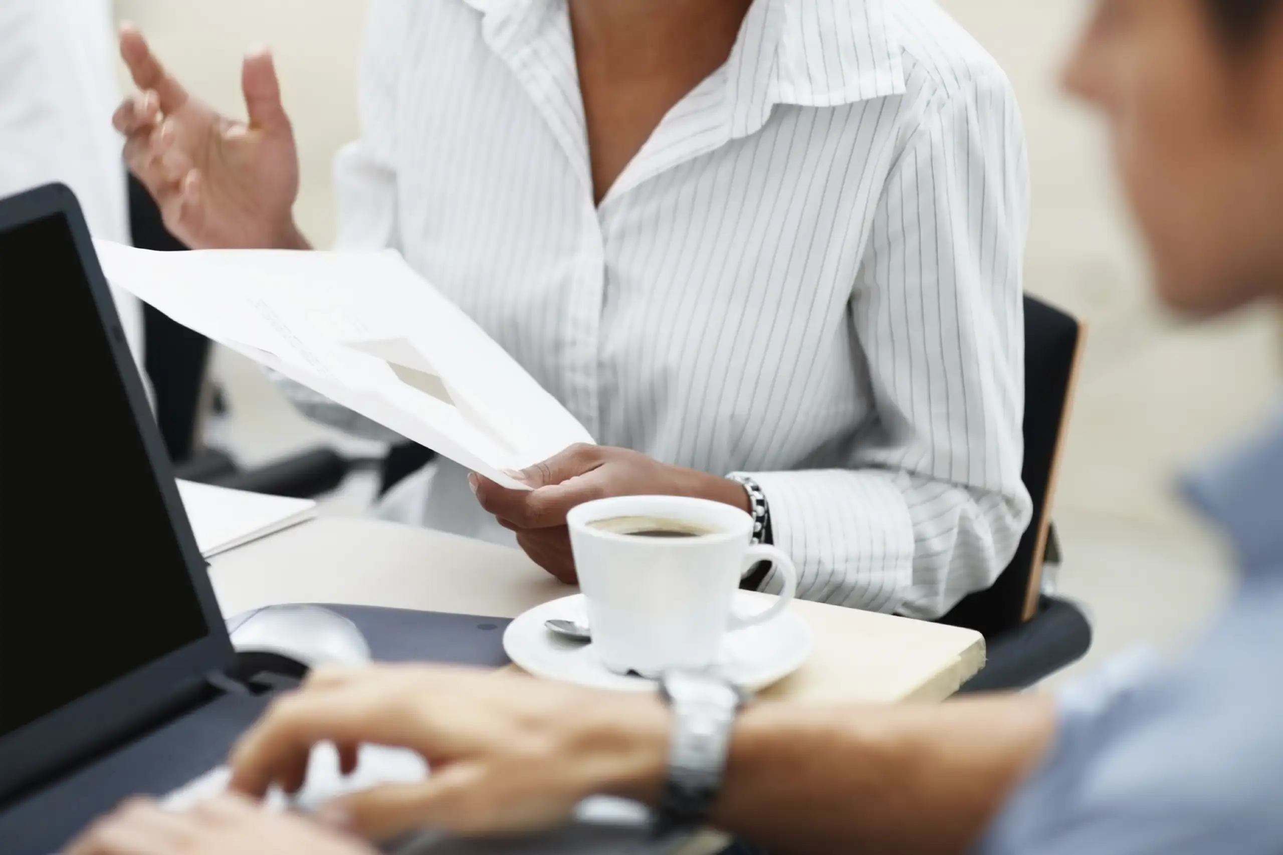 business meeting hands & chart